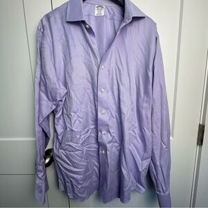 Brooks Brothers Regent Lilac Button Down Long Sleeve Shirt Mens 16 1/2 - 36